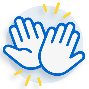 illustration of two hands in a high five